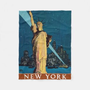 Couverture Polaire Poster Vintage voyage Pour New York