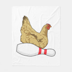 Couverture Polaire Poulet au Bowling avec épingle de Bowling