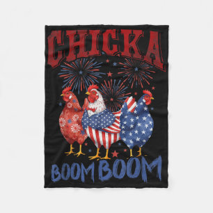 Couverture Polaire Poulet Boom Boom Drôle de Chicka 4 juillet Patriot