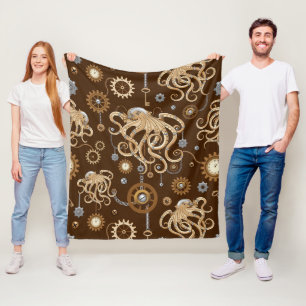 Couverture Polaire Poulpe Steampunk Rétro Fantastique Mécanique