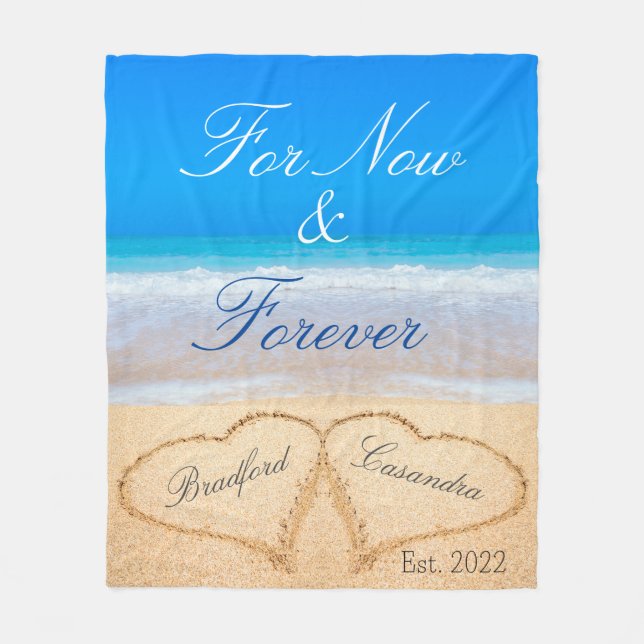 Couverture Polaire Pour l'instant | Coeurs à Sand Beach (Devant)