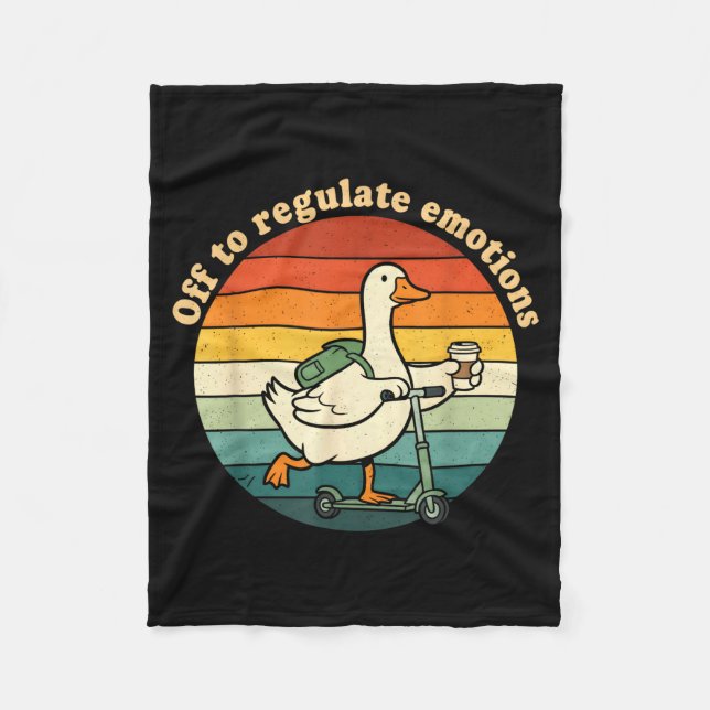 Couverture Polaire Pour réguler les émotions drôle oie santé mentale (Devant)