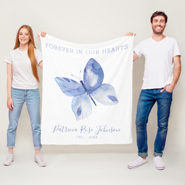 Couverture Polaire Pour toujours dans nos coeurs Papillon Hommage per (En situation)