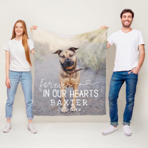 Couverture Polaire Pour toujours dans nos coeurs Photo Pet Memorial