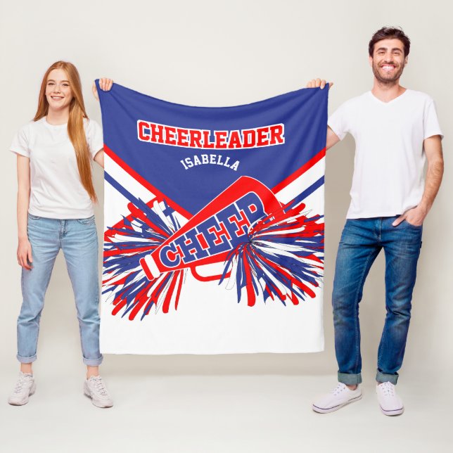 Couverture Polaire Pour un 📣 Pom-pom girl - Bleu, Blanc et Rouge (En situation)