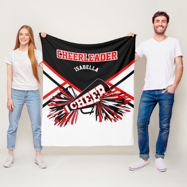 Couverture Polaire Pour un Pom-pom girl 📣- Rouge, Blanc et Noir 2 (En situation)