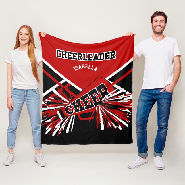 Couverture Polaire Pour un Pom-pom girl 📣- rouge, noir et blanc 2 (En situation)