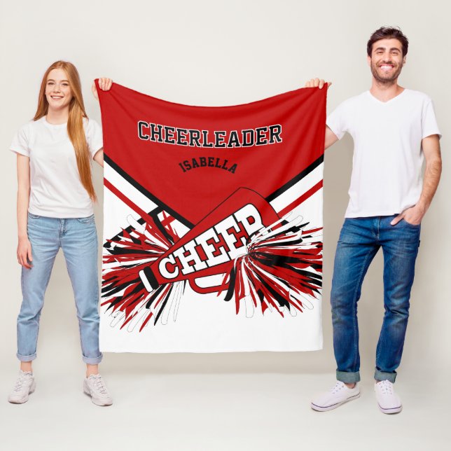Couverture Polaire Pour une Pom-Pom Girl 📣 - Rouge, Blanc & Noir (En situation)