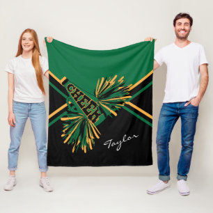 Couverture Polaire Pour une Pom-pom girl 📣 - Vert foncé, Or & Noi