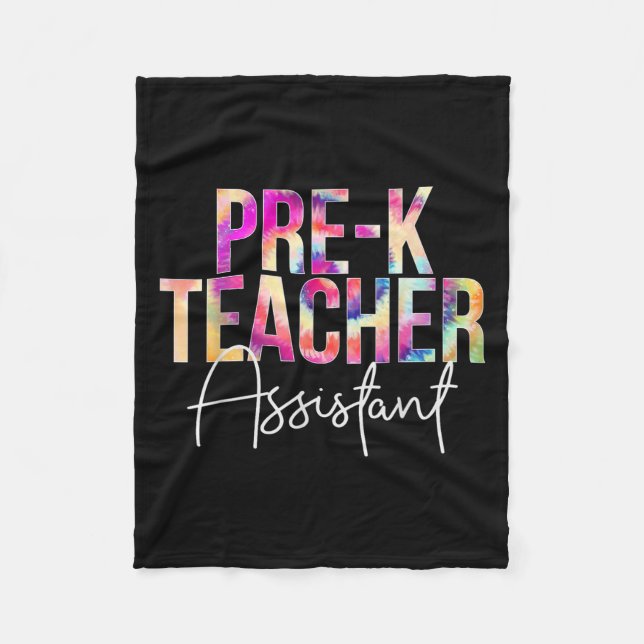 Couverture Polaire Pre-k Teacher Istant Tie Dye Back To School Apprec (Devant)