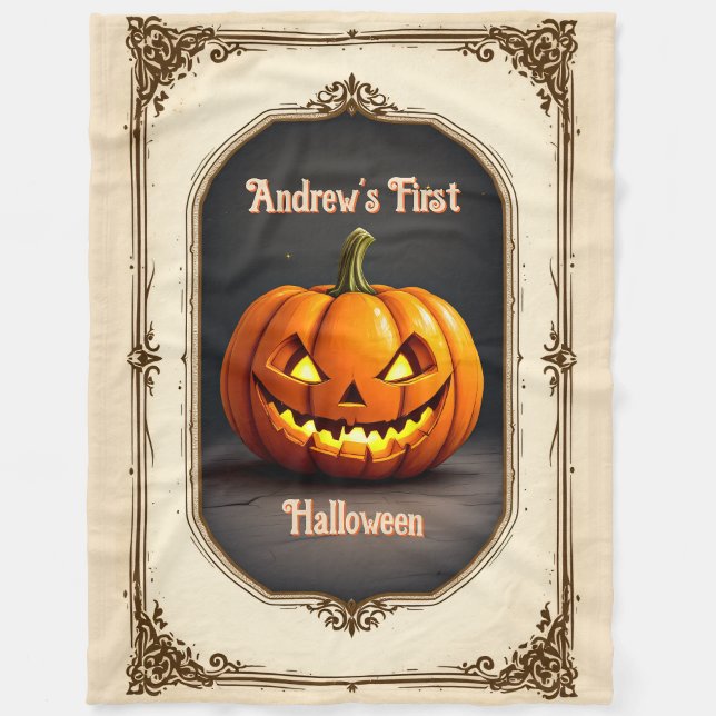 Couverture Polaire Premier Citrouille Halloween Éffrayant Personnalis (Créateur téléchargé)
