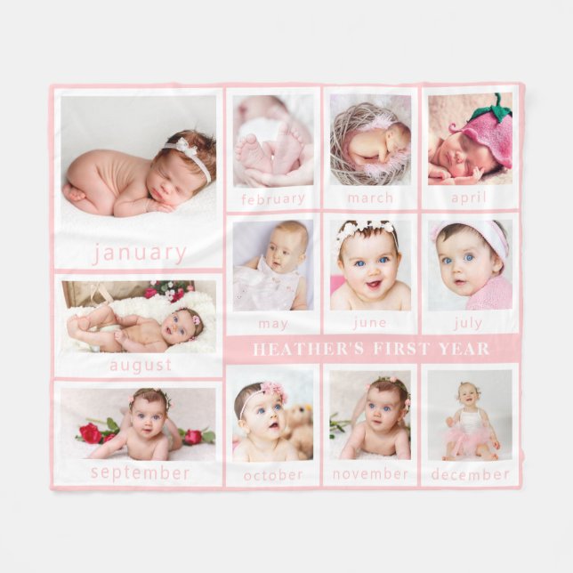 Couverture Polaire Premières photos de l'année du bébé rose (Devant (Horizontal))