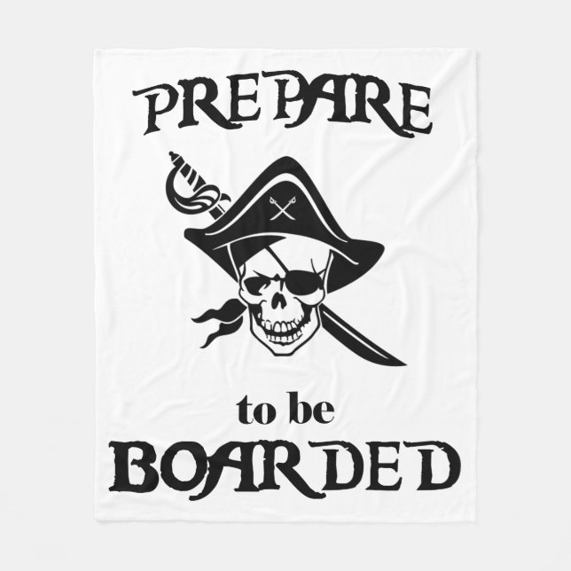 Couverture Polaire Préparez-vous à embarquer Crâne et épée de pirate  (Devant)