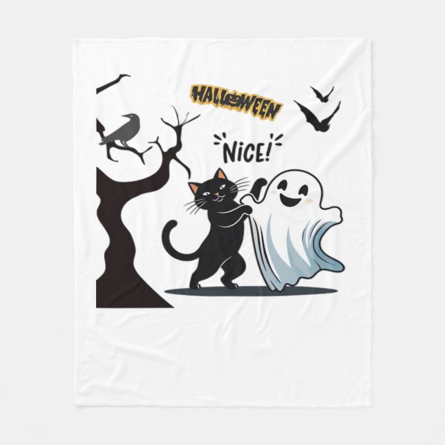 Couverture Polaire Préparez-vous à une fête d'Halloween niçois tactil (Devant)