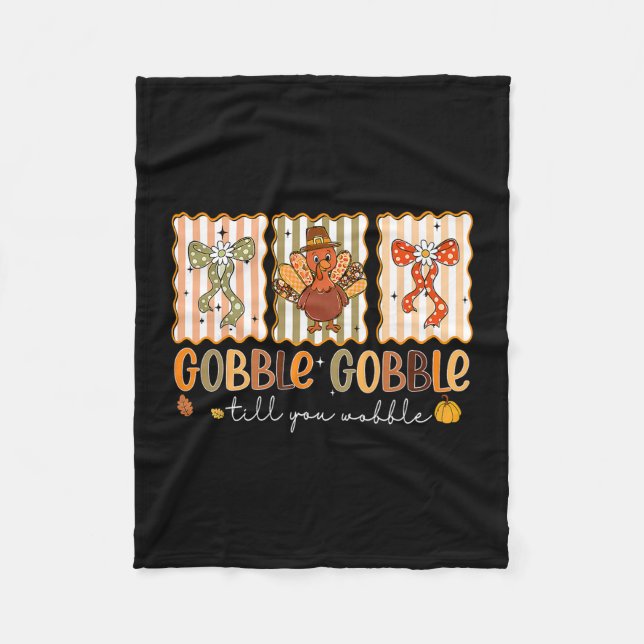 Couverture Polaire Preppy Gobble Till You Wobble Turkey Coquette Than (Devant)