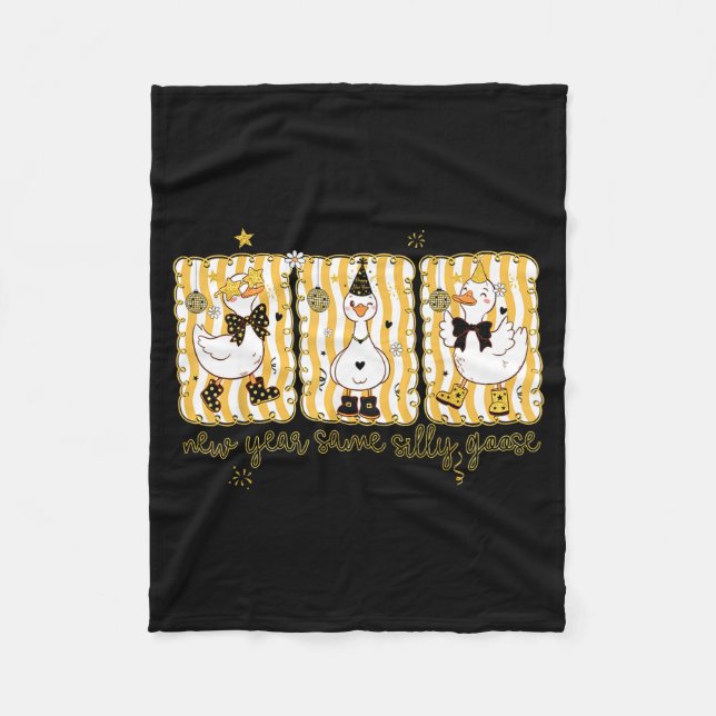 Couverture Polaire Preppy New Year Same Silly Goose Coquette Bow Happ (Devant)