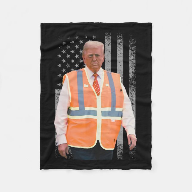 Couverture Polaire Président Trump Garbage Truck Worker Vest Usa Drap (Devant)