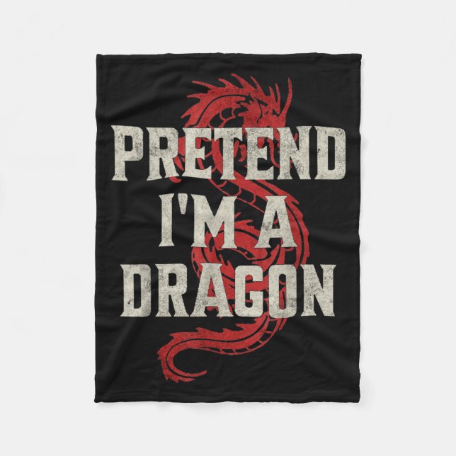 Couverture Polaire Pretend I'm A Dragon Funny Lazy Halloween Costume  (Devant)