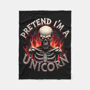 Couverture Polaire Prétendre que je suis une licorne squelette drôle