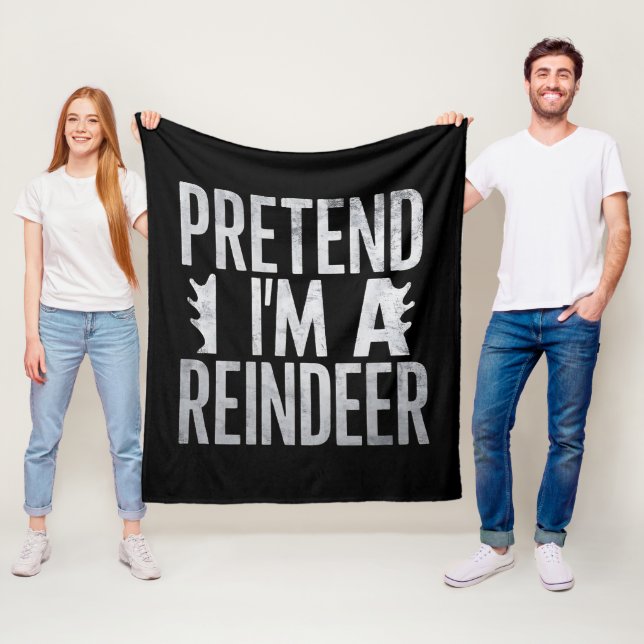 Couverture Polaire Prétendre un costume de Noël de rennes (En situation)