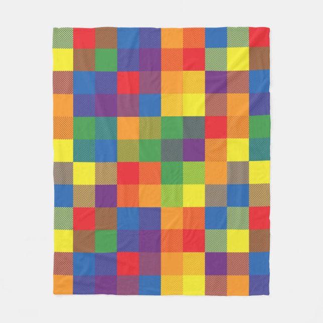 Couverture Polaire Prière de contrôle de buffle arc-en-ciel Plaid (Devant)