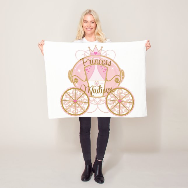 Couverture Polaire Princess Royal Carriage Pink & Gold Personnalisé (En situation)