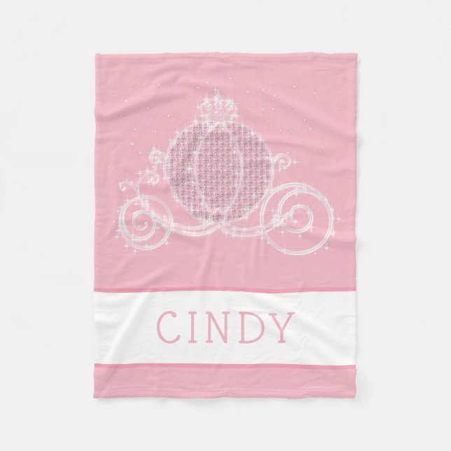 Couverture Polaire Princesse Coach Personalized Pink Girls de conte (Devant)