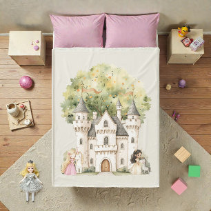 Couverture Polaire Princesse de Conte de Fée à l'Aquarelle Fantaisist