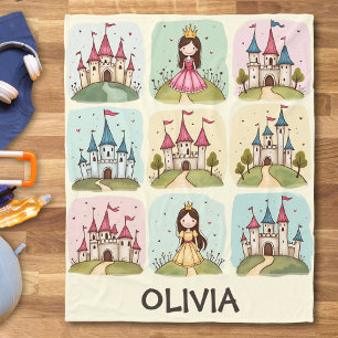 Couverture Polaire Princesse de conte de fées adorable et gribouillag
