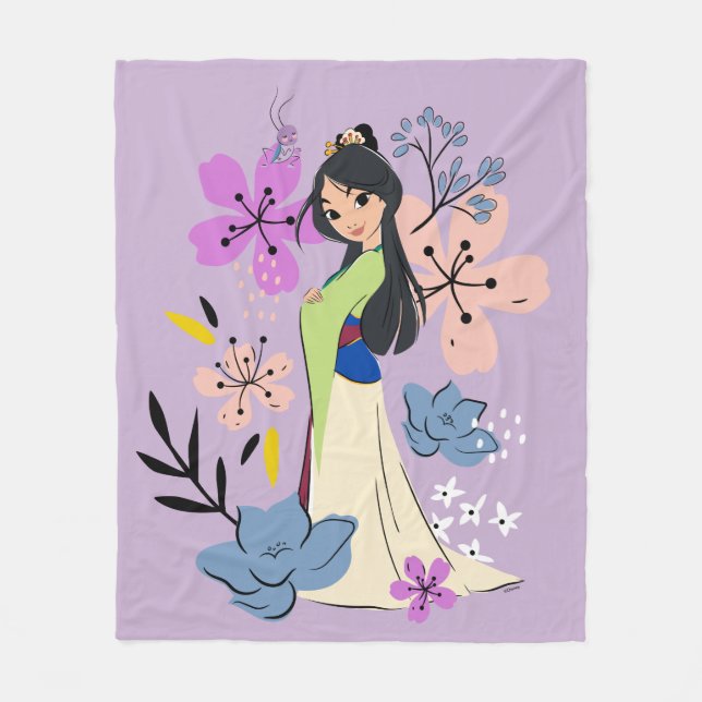 Couverture Polaire Princesse Disney | Mulan dans le jardin (Devant)