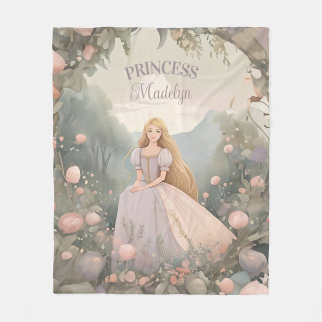 Couverture Polaire Princesse Enchantée Rapunzel (Devant)