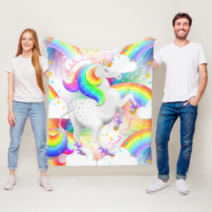 Couverture Polaire Princesse magique Starburst Rainbow de licorne