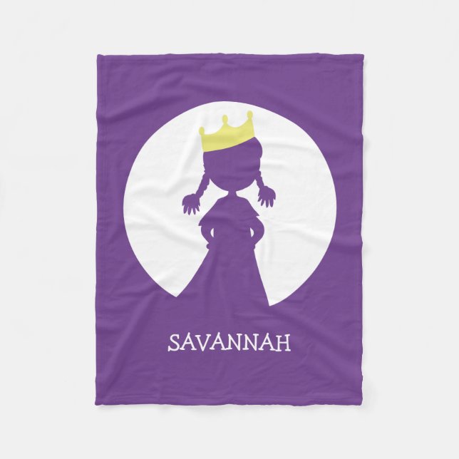 Couverture Polaire Princesse pourpre personnalisée Silhouette Girls (Devant)