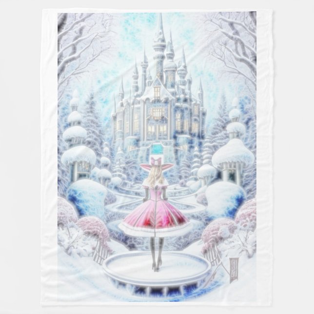 Couverture Polaire Princesse rose (Devant)