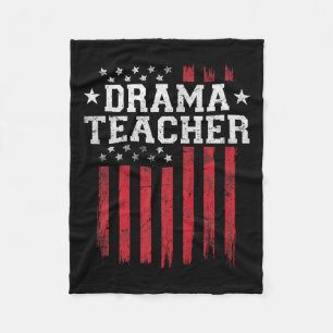 Couverture Polaire Professeur de théâtre fier drapeau américain États