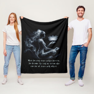 Couverture Polaire Professeur de yoga Lotus Méditation Pose Brume lum