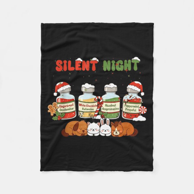 Couverture Polaire Profol Silent Night Funny Vet Tech Christmas  (Devant)