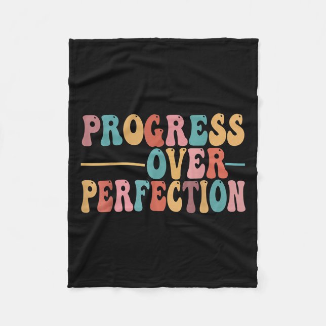 Couverture Polaire Progress Over Perfection Motivational Teacher For  (Devant)