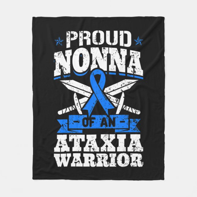 Couverture Polaire Proud Nonna Of An Ataxia Warrior Dystaxia Awarenes (Devant)
