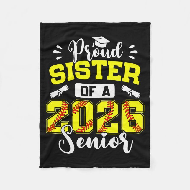 Couverture Polaire Proud Sister Of A 2026 Senior Softball Graduate  (Devant)
