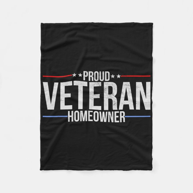 Couverture Polaire Proud Veteran Homeowner - New House Owner Military (Devant)
