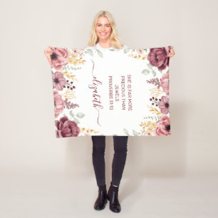 Couverture Polaire Proverbes 31 Élégante fleur rose pastel