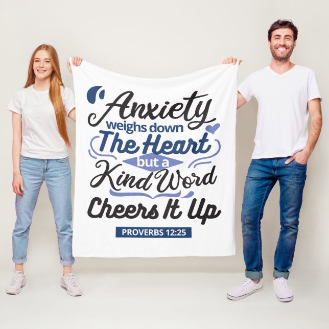 Couverture Polaire Proverbs 12:25 Bible Verse – Kind Word Art (En situation)