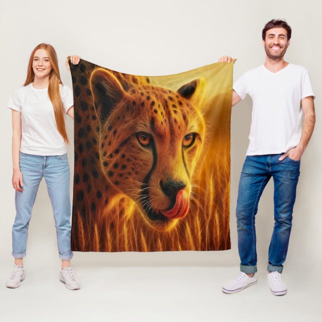Couverture Polaire Prowling Cheetah (En situation)