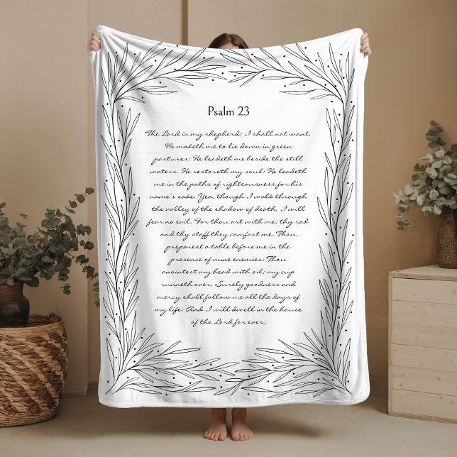 Couverture Polaire Psalm 23 Fleece Blanket The Lord is My Shepherd  (Créateur téléchargé)