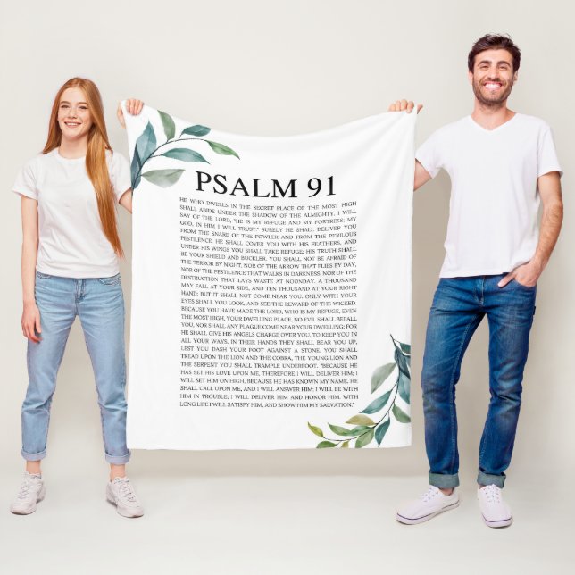 Couverture Polaire Psaume 91 NKJV (En situation)