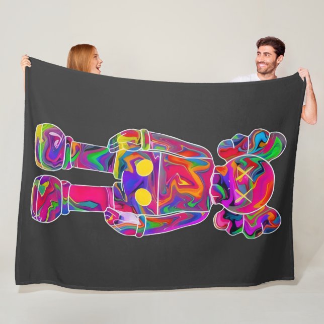 Couverture Polaire Psychedelic Kaw (En situation)