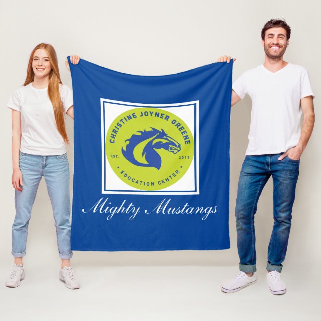 Couverture Polaire Puce puissante Mustangs (En situation)