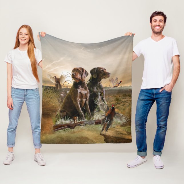 Couverture Polaire Pudelpointers, Chasse faisan Blanche polaire (En situation)