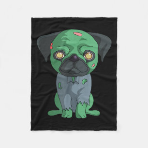 Couverture Polaire Pug zombie